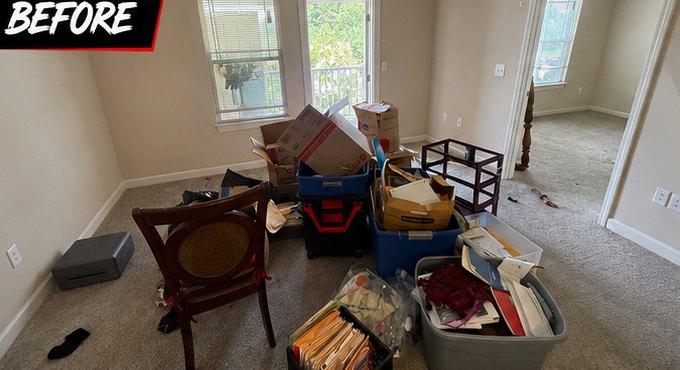 Office cleared during a commercial junk removal job